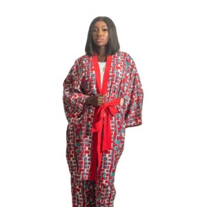 Jznell Kimono & Pant with Piping (Ready to Wear)