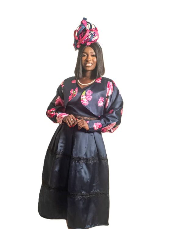 Jznell Navy blue dress with lace/Bolero jacket (Ready to Wear) - Image 3