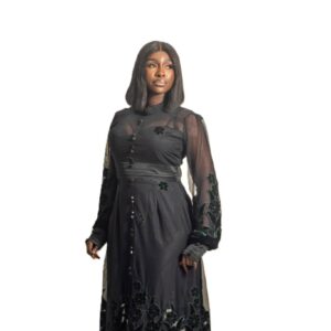 Jznell Dress with floral borders at base (Ready to Wear)