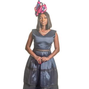 Jznell Navy blue dress with lace/Bolero jacket (Ready to Wear)