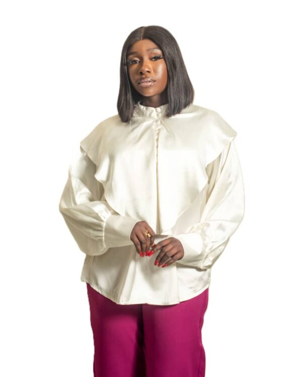 Jznell Off- White Silk top (Ready to Wear)