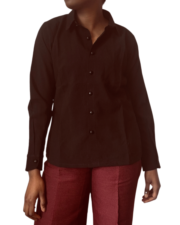 Chiffon Black Button Down Top - Image 3