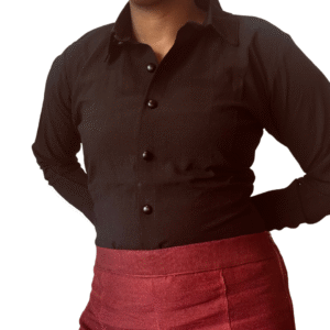 Chiffon Black Button Down Top